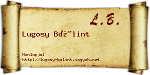 Lugosy Bálint névjegykártya